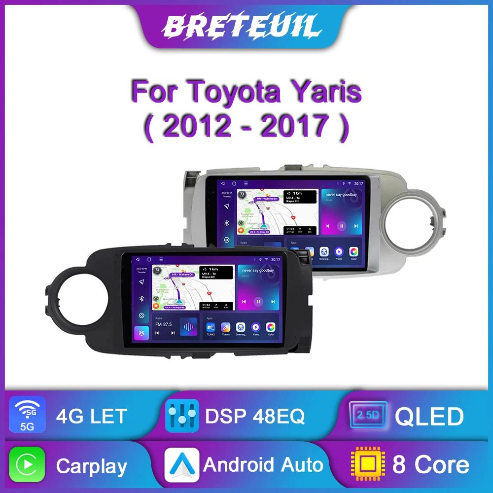 Toyota Yaris 2012 2013 2014 2015 2016 2017 ȵ̵   Ƽ̵  ÷̾ GPS ׺̼ Carplay QLED ġ ũ ڵ ׷ DSP